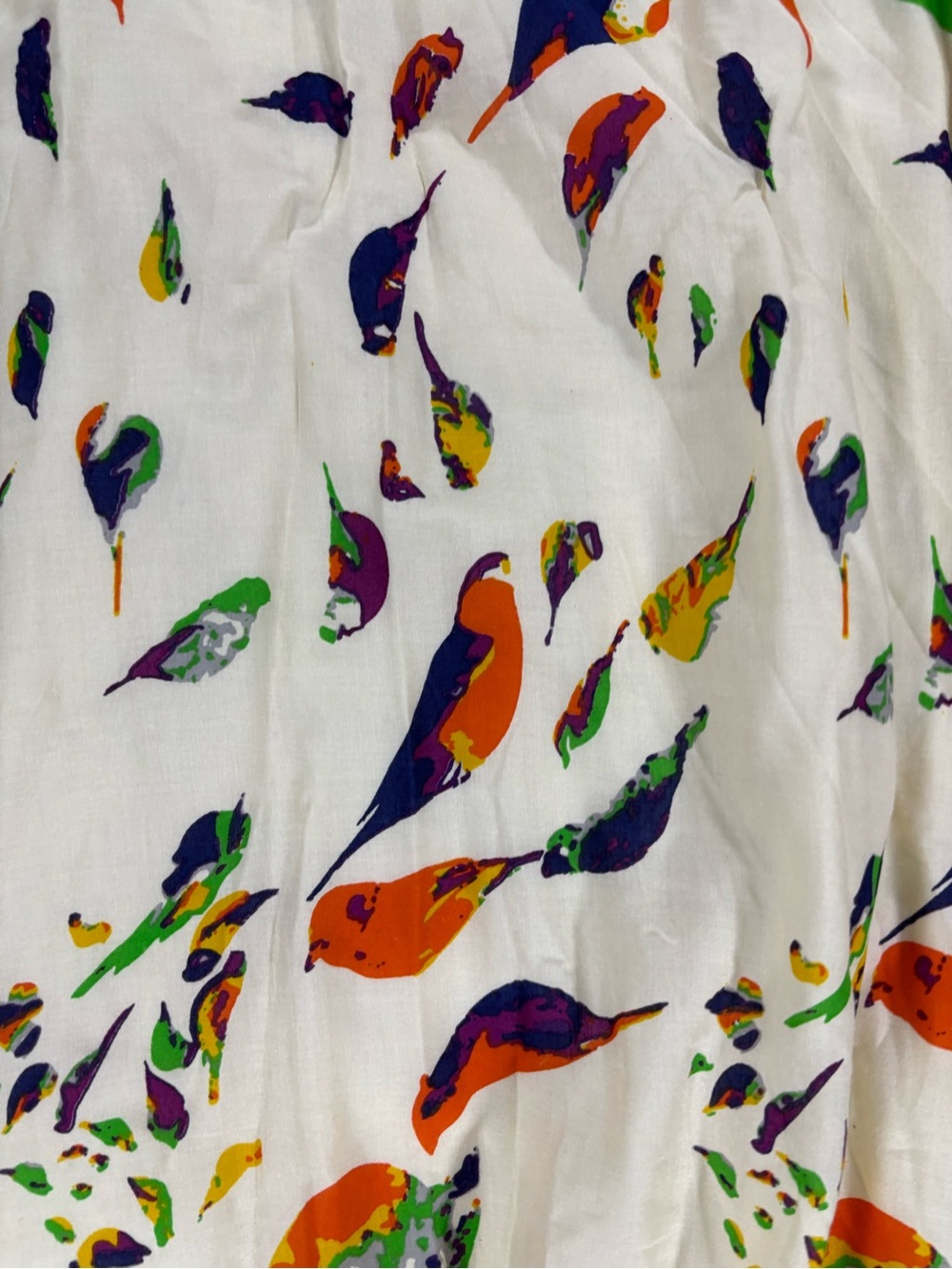 Anthropologie porridge Cream Floral Midi Skirt with Multicolor Print birds S - Picture 10 of 11